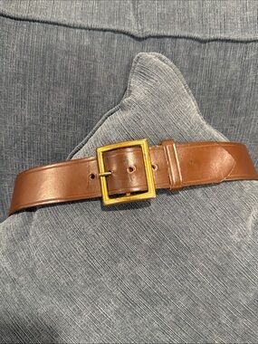 Tepee Town Brown Leather Belt Made in New York Size 32 S